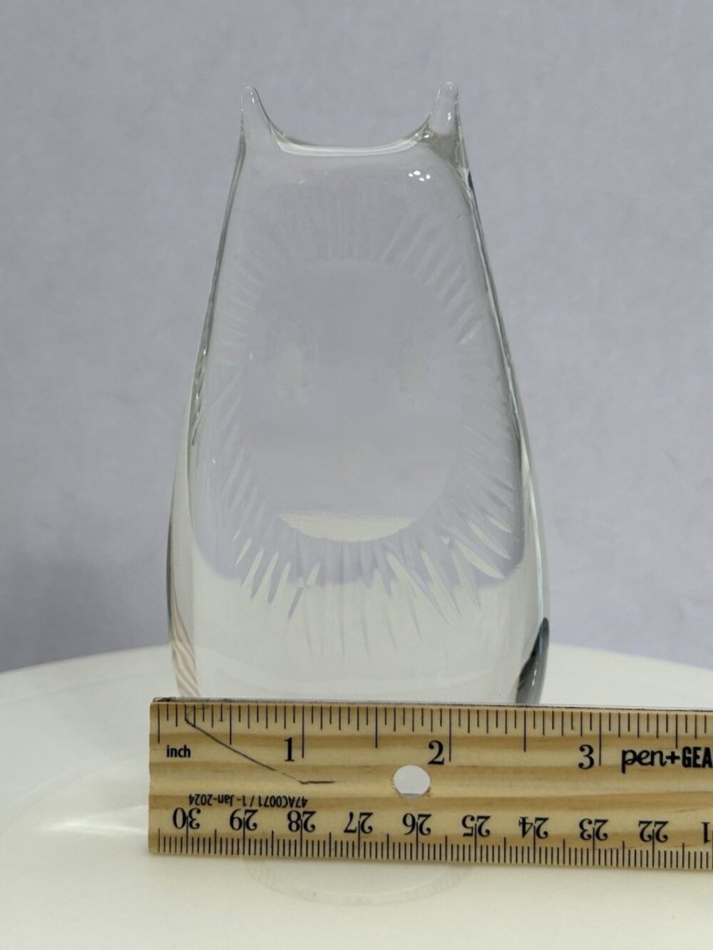 Vintage Ernest Gordon for Boda Afors Sweden Clear Crystal Owl Figurine Unique - Picture 5 of 9